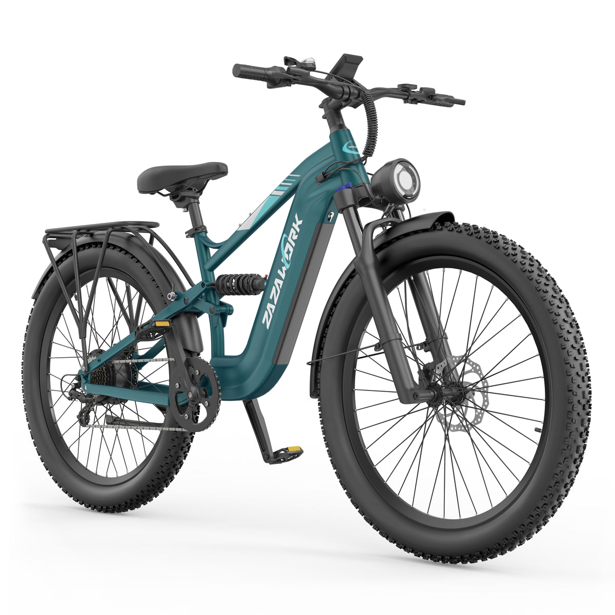 CF500 e-bike Verde, hero 45, foto reale del fornitore