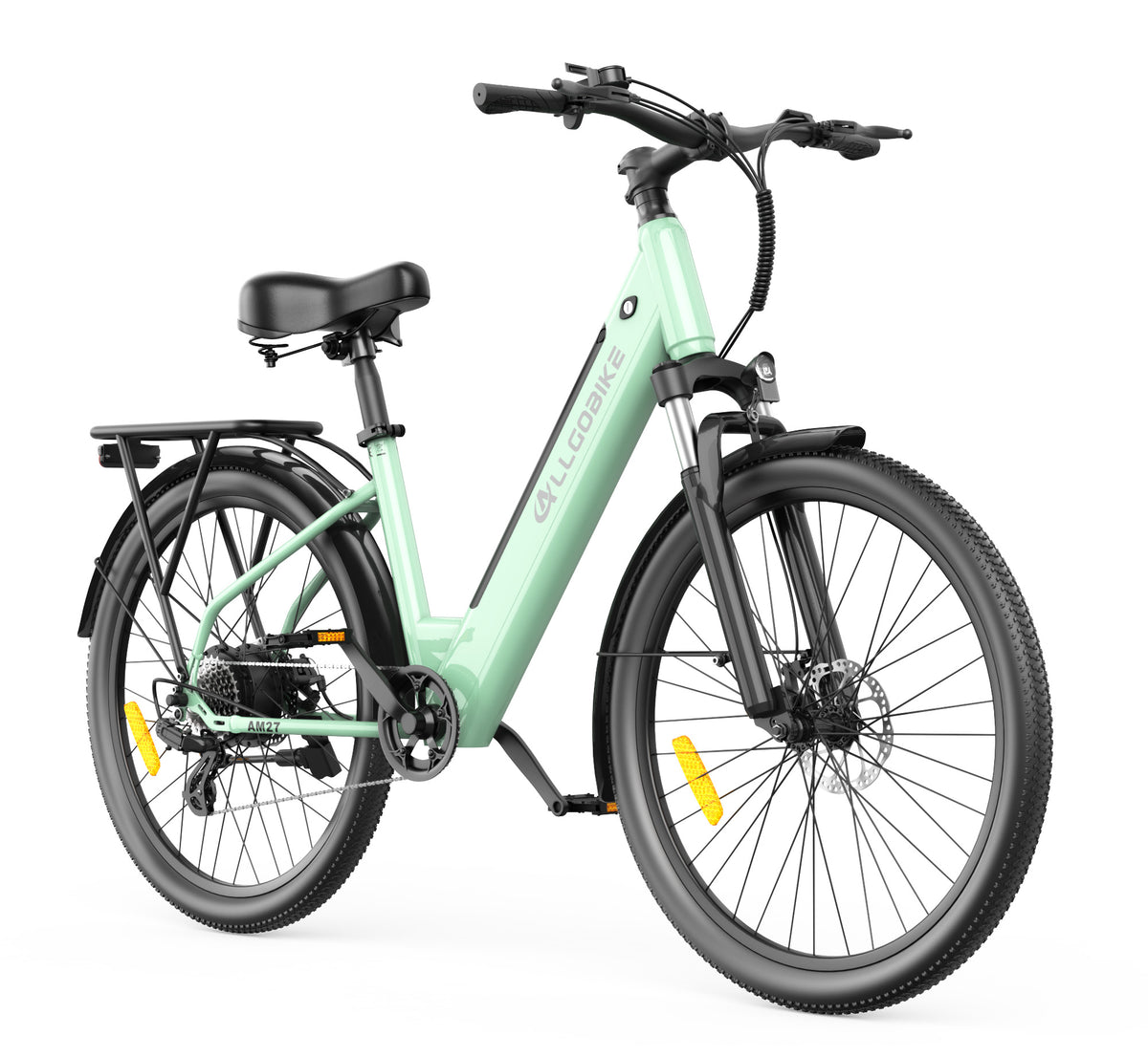 AM27 e-bike Verde chiaro, hero AM27-45, foto reale del fornitore
