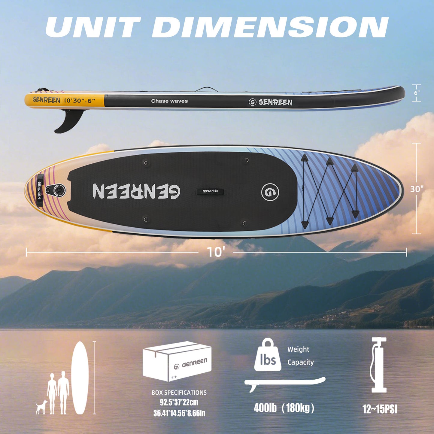 SUP GENREEN 10"x30" All Around / Color Drift