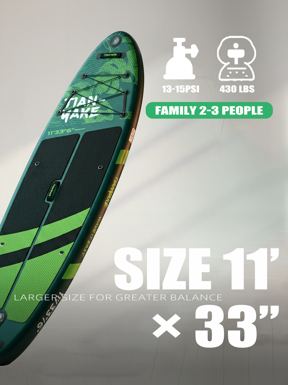 SUP TIANYAKE 11"x33" Extra Wide