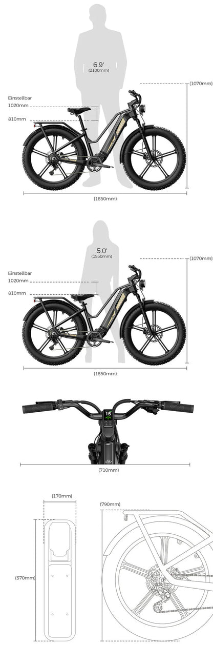 FIIDO TITAN - Bici Elettrica Cross Da Trasporto